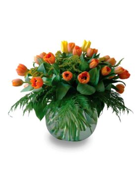 Pecera de tulipanes