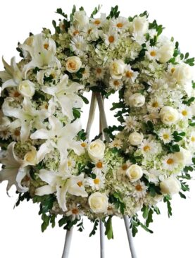 Corona Aro de flores blancas